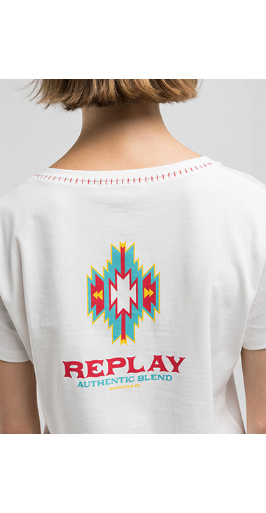 オーバーフィット幾何学模様のグラフィックTシャツ 詳細画像